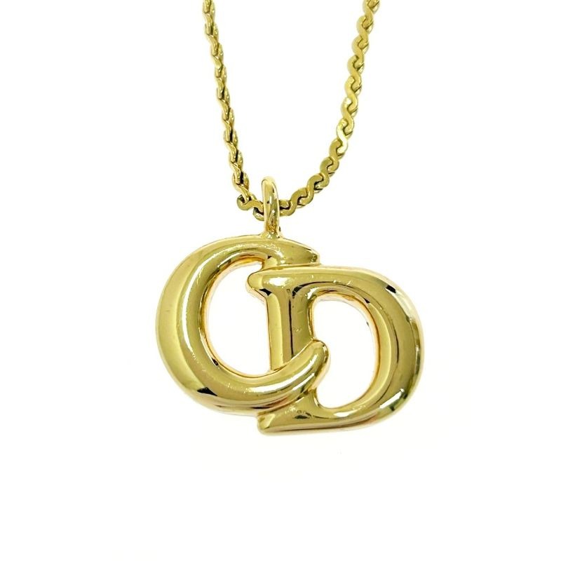Christian Dior GP CD Logo Necklace Gold