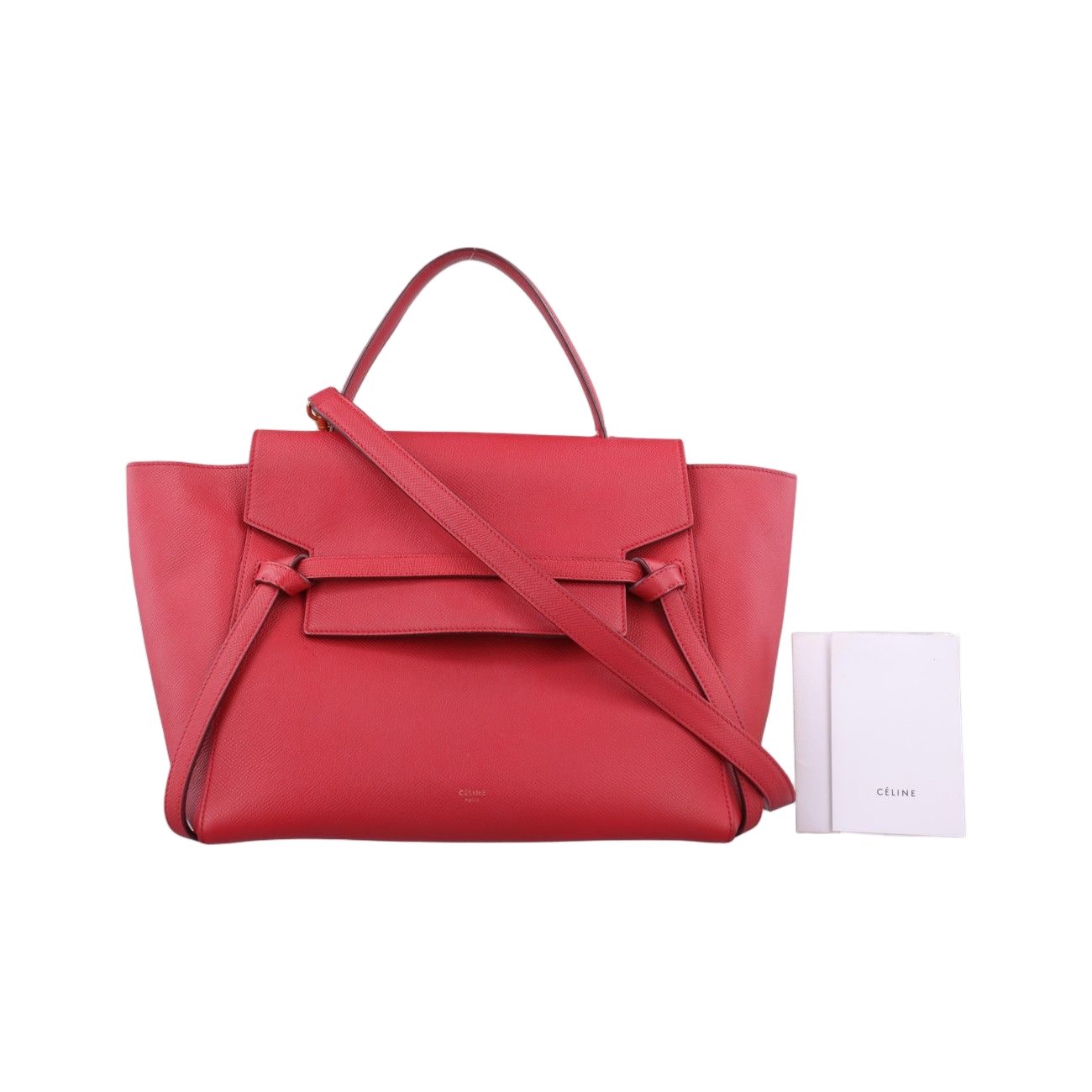 Celine Belt Mini Red Leather
