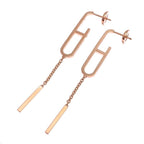 Hermes Rose Gold Chain Link Earrings