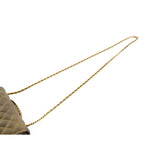Chanel Quilted Double Flap Chain Gold Gray Leather CC Logo Shoulder Bag — view 4