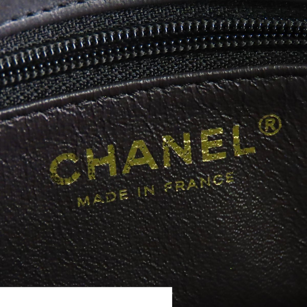 Chanel Quilted Double Flap Chain Gold Gray Leather CC Logo Shoulder Bag — view 6