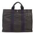 Hermes Her Line Herbag MM Silver Hardware Canvas Tote Bag With H Logo Serie Button