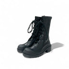 Christian Dior Arcade Boots Short Shoes Leather Black Logo Lace Up