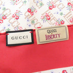 Gucci Liberty Flower Print Silk Beige Red Scarf 1126 — view 4