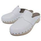 Hermes Karya Leather Sabo Sandals Mules 36 White