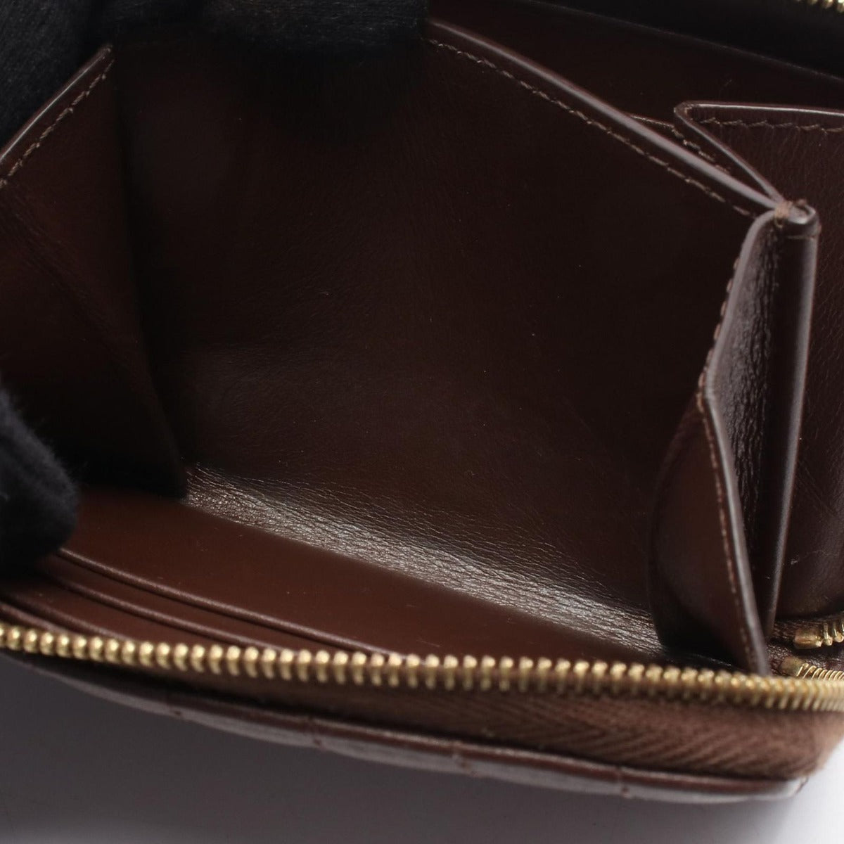 Celine Coin Case CC Charm Dark Brown Leather Compact Wallet — view 5