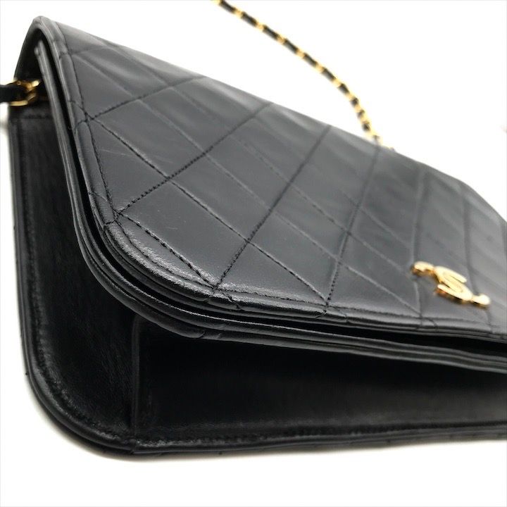 Chanel CC Logo Quilted Lambskin Push Lock Chain Shoulder Bag Black — view 5
