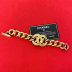 Chanel Vintage Coco Mark Chain Bracelet Bangle Accessory Gold 94P — view 2