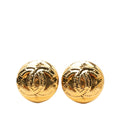 Chanel CC Logo Vintage Round Earrings