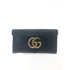Gucci Long Wallet GG Marmont Flap Black — view 2