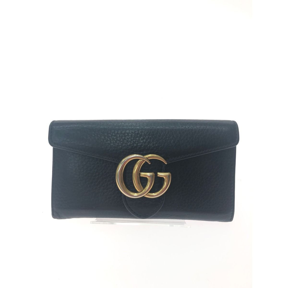 Gucci Long Wallet GG Marmont Flap Black — view 2