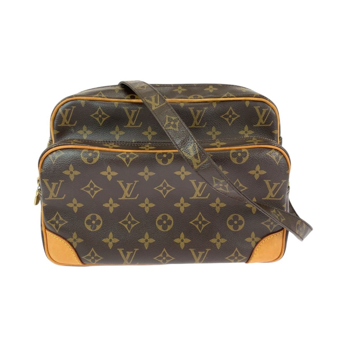 Louis Vuitton Monogram Nile Brown Gold Leather Shoulder Bag Pochette