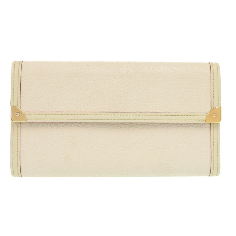 Louis Vuitton Porte Tresor International Suhali Leather White Long