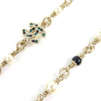 Chanel by Bambi CC Logo Rhinestone Faux Pearl Necklace — view 6