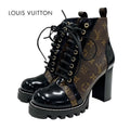 Louis Vuitton Star Trail Monogram Boots Short Ankle Lace Up Leather