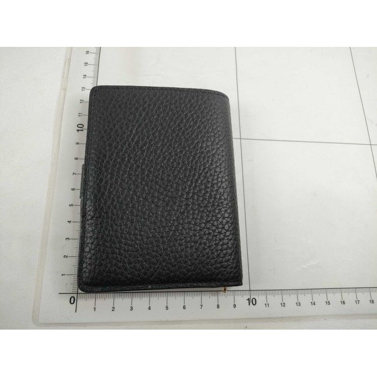 Louis Vuitton Bifold Wallet LV Vertical Compact Noir Black Taurillon Leather — view 2