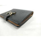 Louis Vuitton Bifold Wallet LV Vertical Compact Noir Black Taurillon Leather — view 4