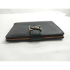 Louis Vuitton Bifold Wallet LV Vertical Compact Noir Black Taurillon Leather — view 5
