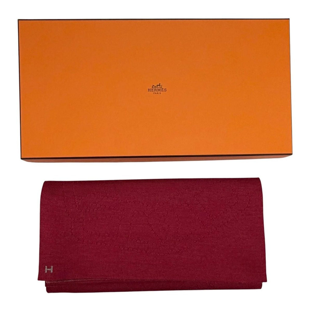 Hermes Allertour Cashmere Silk Chaine D'ancre H Logo Reversible Scarf Gold Gray — view 2
