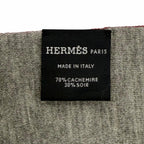 Hermes Allertour Cashmere Silk Chaine D'ancre H Logo Reversible Scarf Gold Gray — view 9