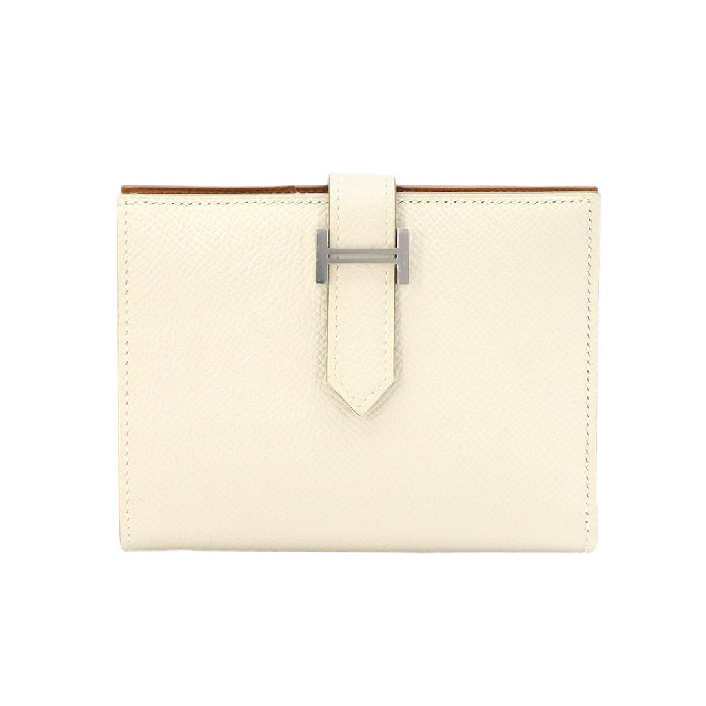 Hermes Bearn Compact Verso Bifold Wallet Epsom Cles Gold Silver