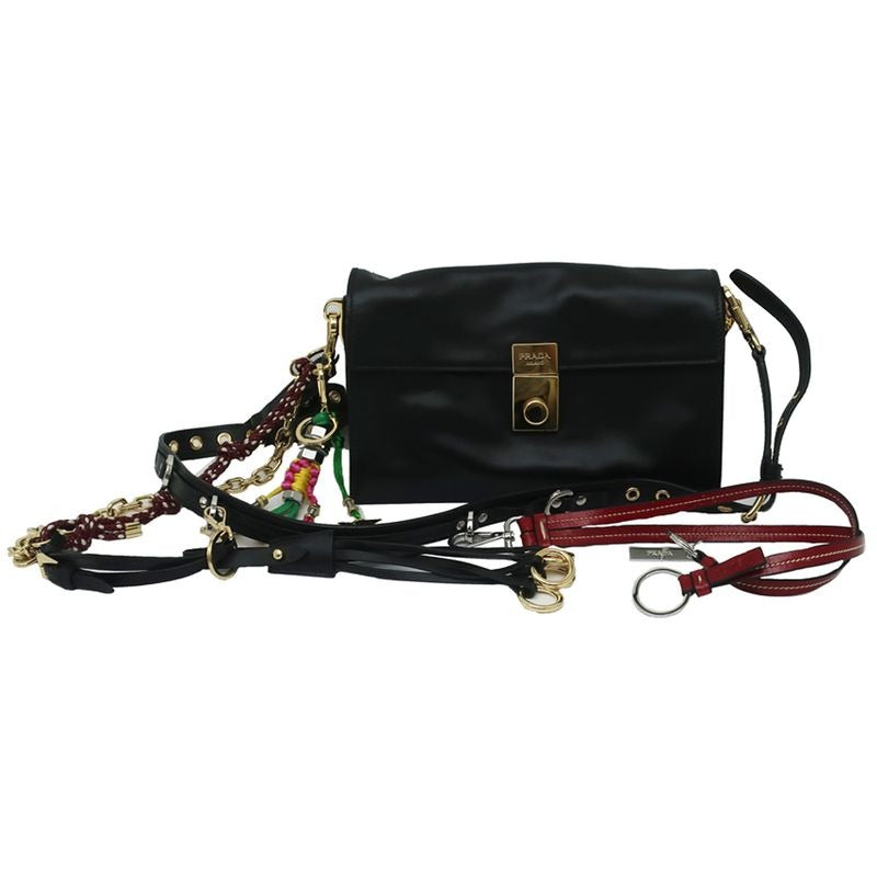 Prada Soft Sound Small Leather Shoulder Bag With Charm 1 Bd379