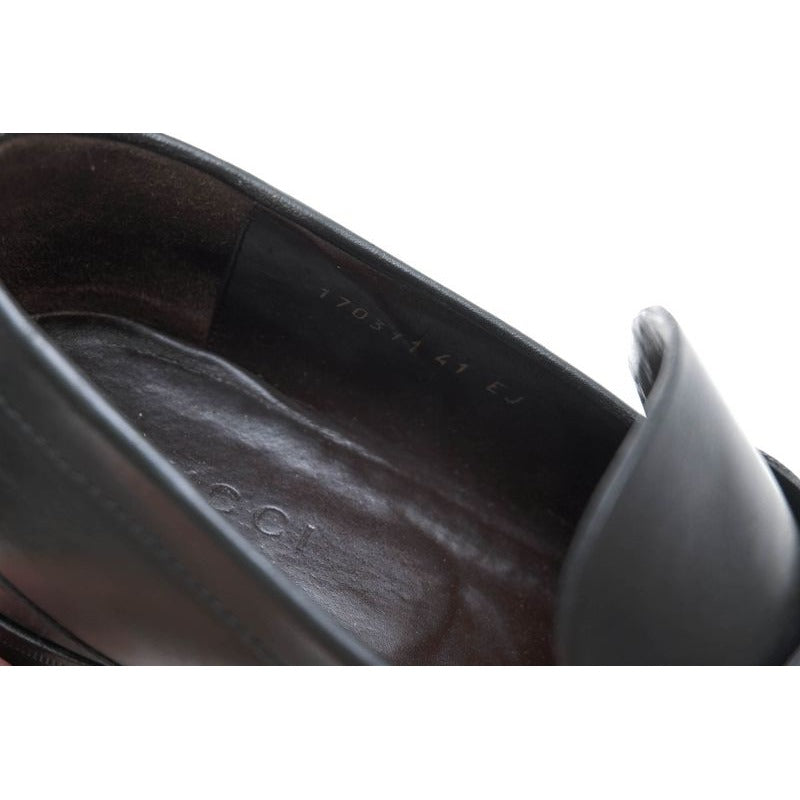 Gucci Coin Loafers Penny Shoes Men Leather Black GG — view 7