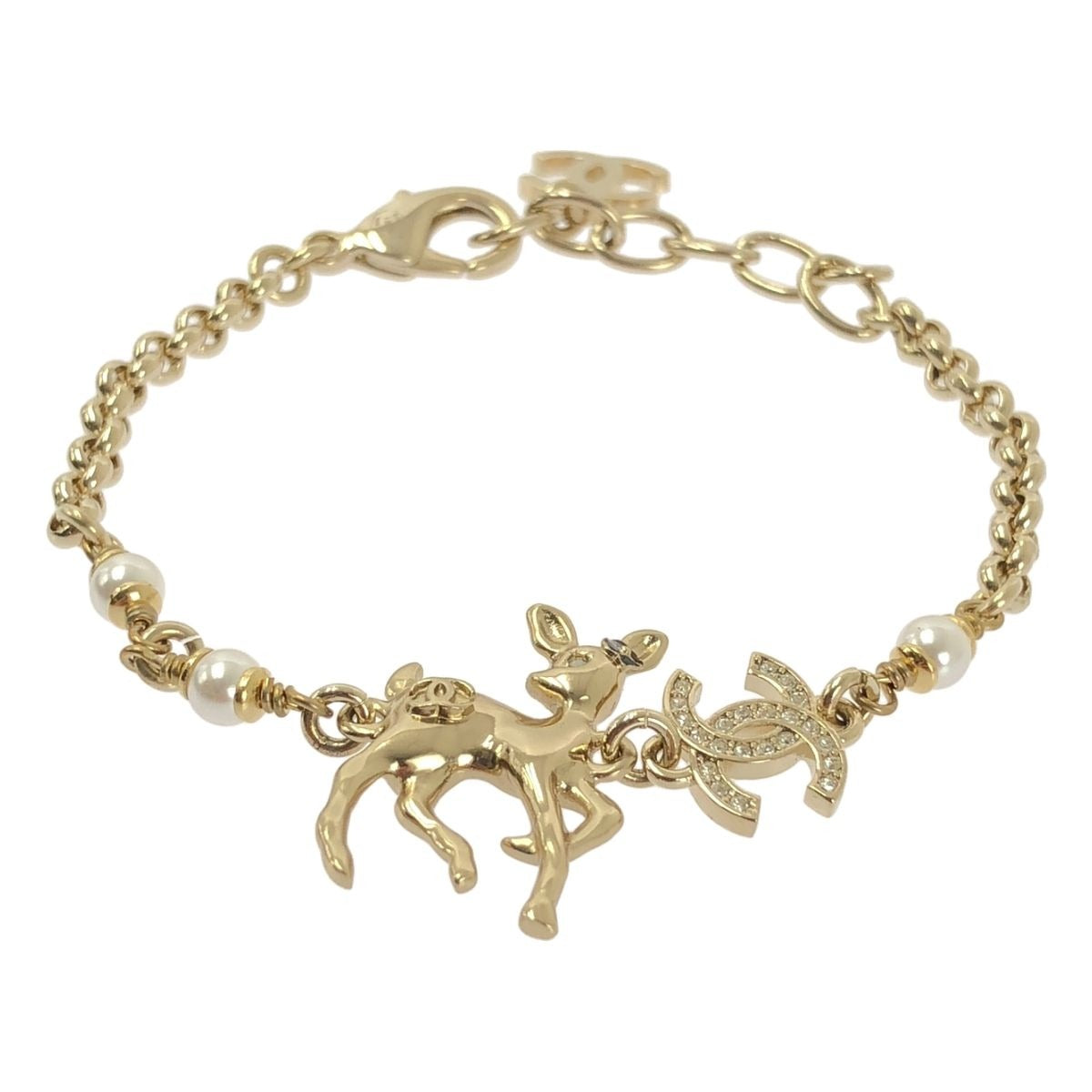Chanel Bambi CC Logo Chain Bracelet Gold