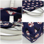 Gucci Tote Bag Navy White Canvas — view 5