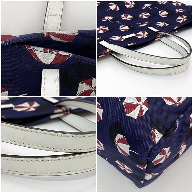Gucci Tote Bag Navy White Canvas — view 5
