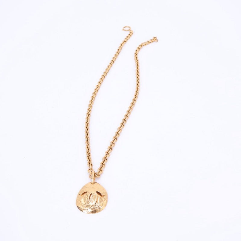 Chanel Chain Long Necklace Coco Mark Gold Accessories 94 P Vintage — view 2