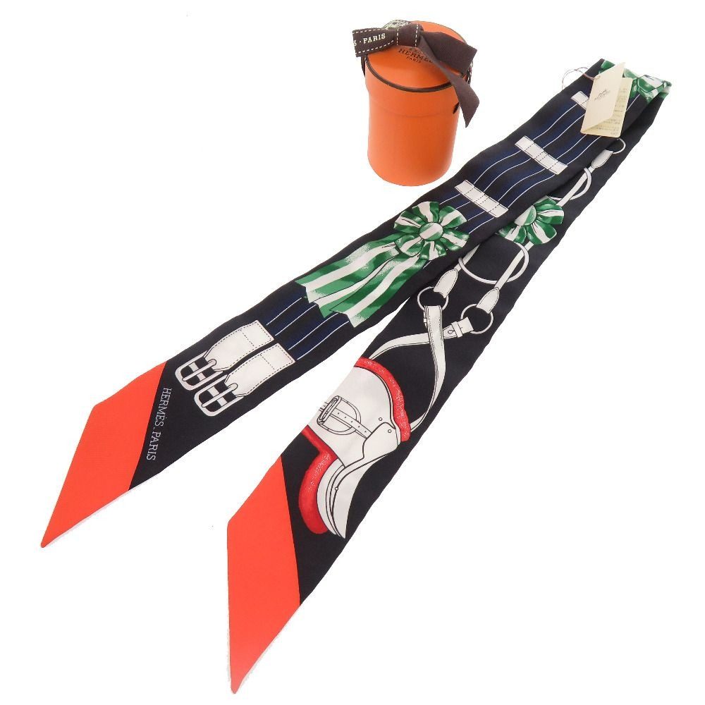 Hermes Twill Jumping Scarf Silk Black