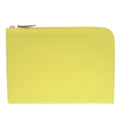 Hermes Zip Tablet Vaux Epson Lime Engraved A Yellow Clutch Bag 0062