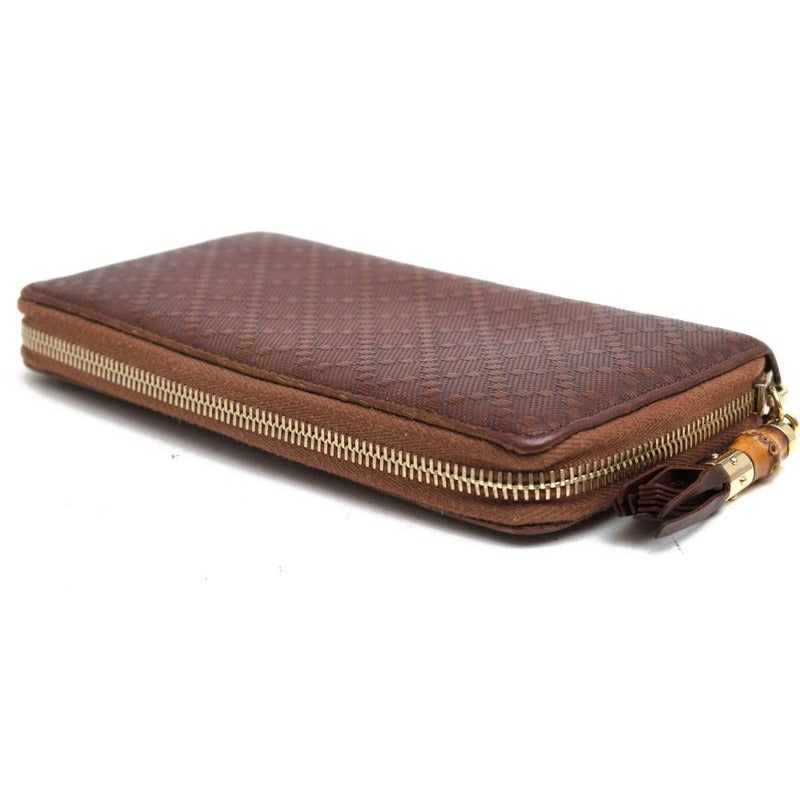 Gucci Long Wallet Men Leather Brown 0416 GG Diamante with Coin Purse — view 4