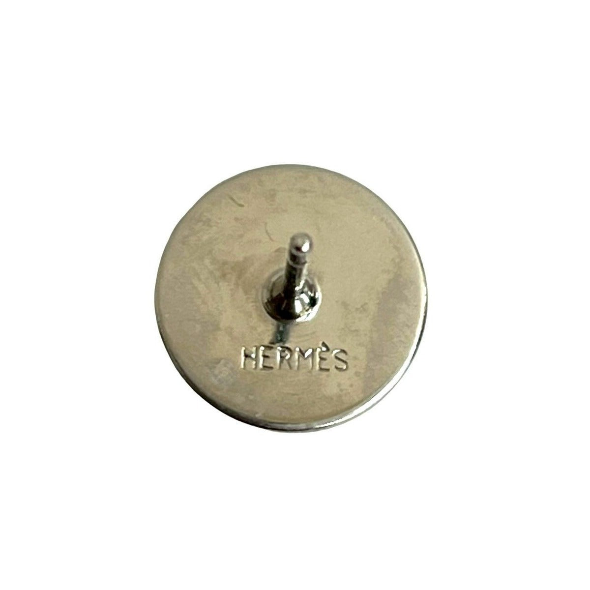 Hermes Eclipse Round Earrings Metal Small Items Silver Ivory — view 2