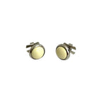Hermes Eclipse Round Earrings Metal Small Items Silver Ivory — view 3