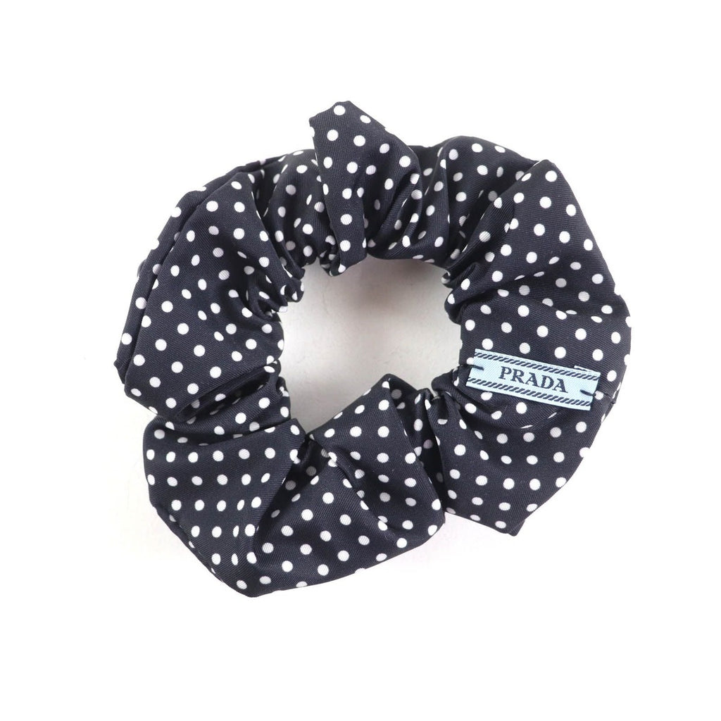 Prada 1 If015 Scrunchie Black Dot Triangle Logo — view 3