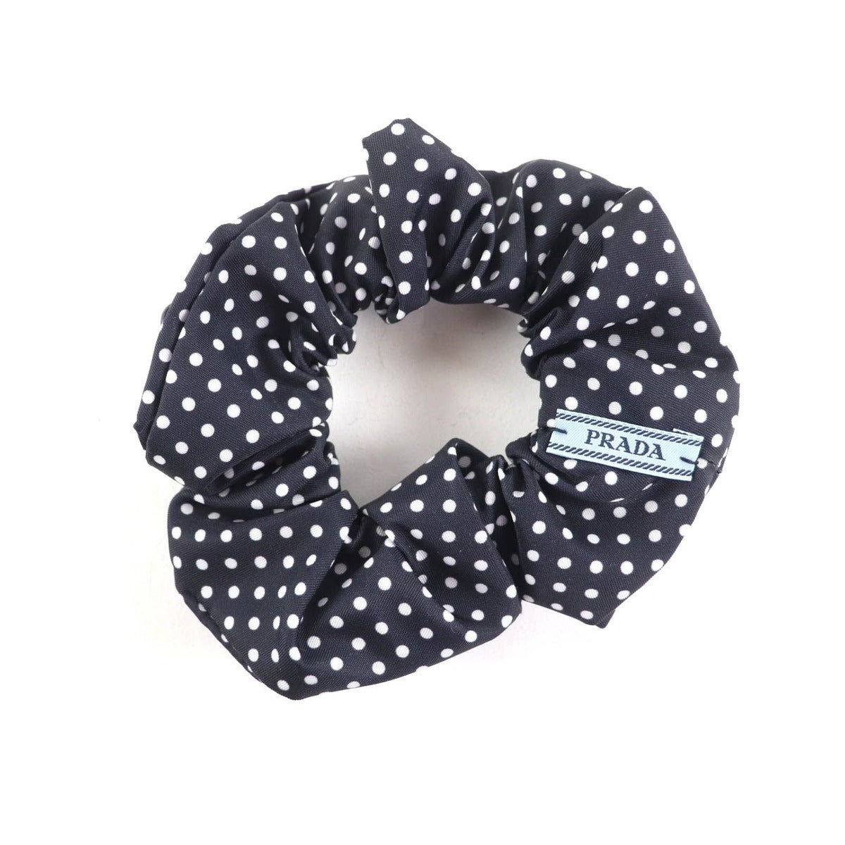 Prada 1 If015 Scrunchie Black Dot Triangle Logo — view 3