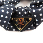 Prada 1 If015 Scrunchie Black Dot Triangle Logo — view 5
