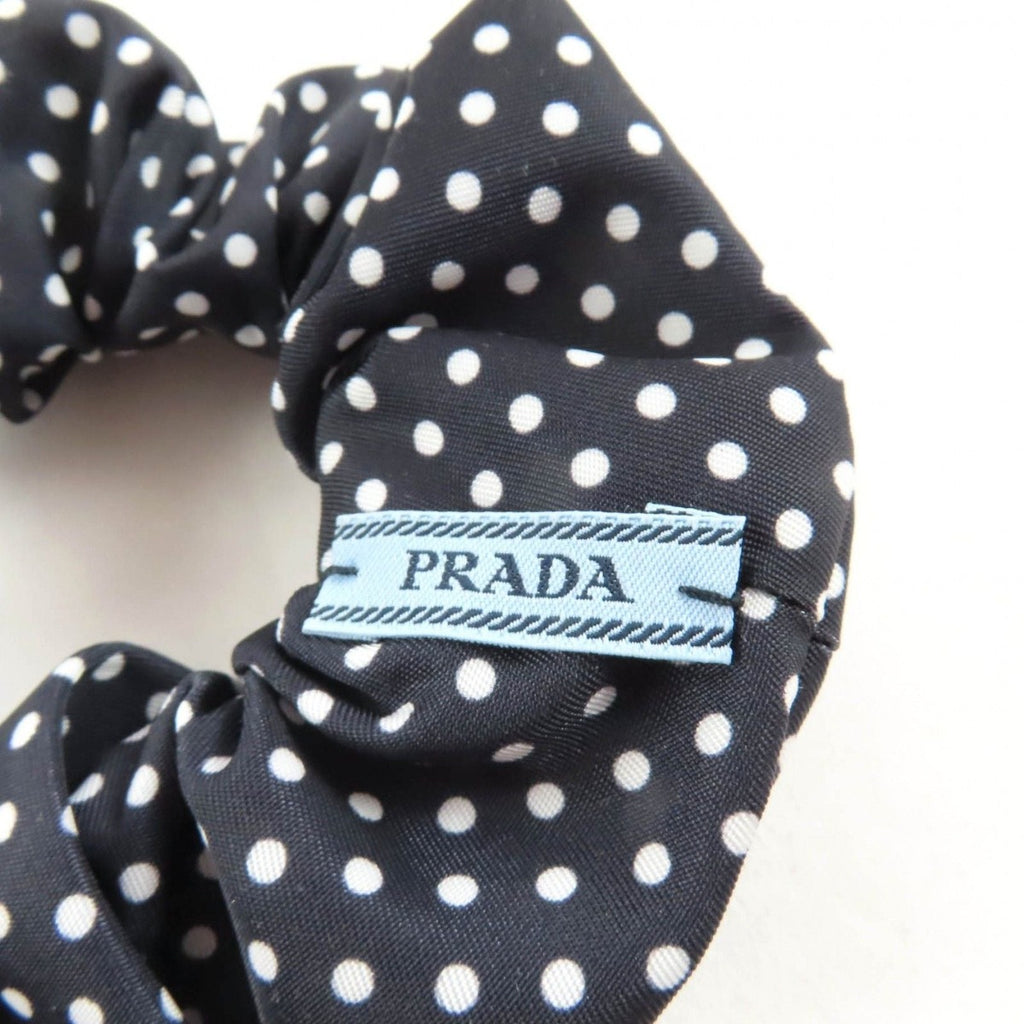 Prada 1 If015 Scrunchie Black Dot Triangle Logo — view 6