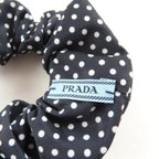 Prada 1 If015 Scrunchie Black Dot Triangle Logo — view 6