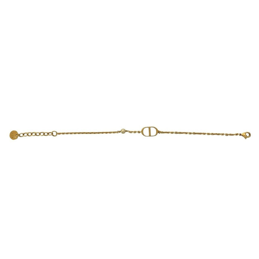 Dior CD Logo Faux Pearl Chain Bracelet Gold — view 5