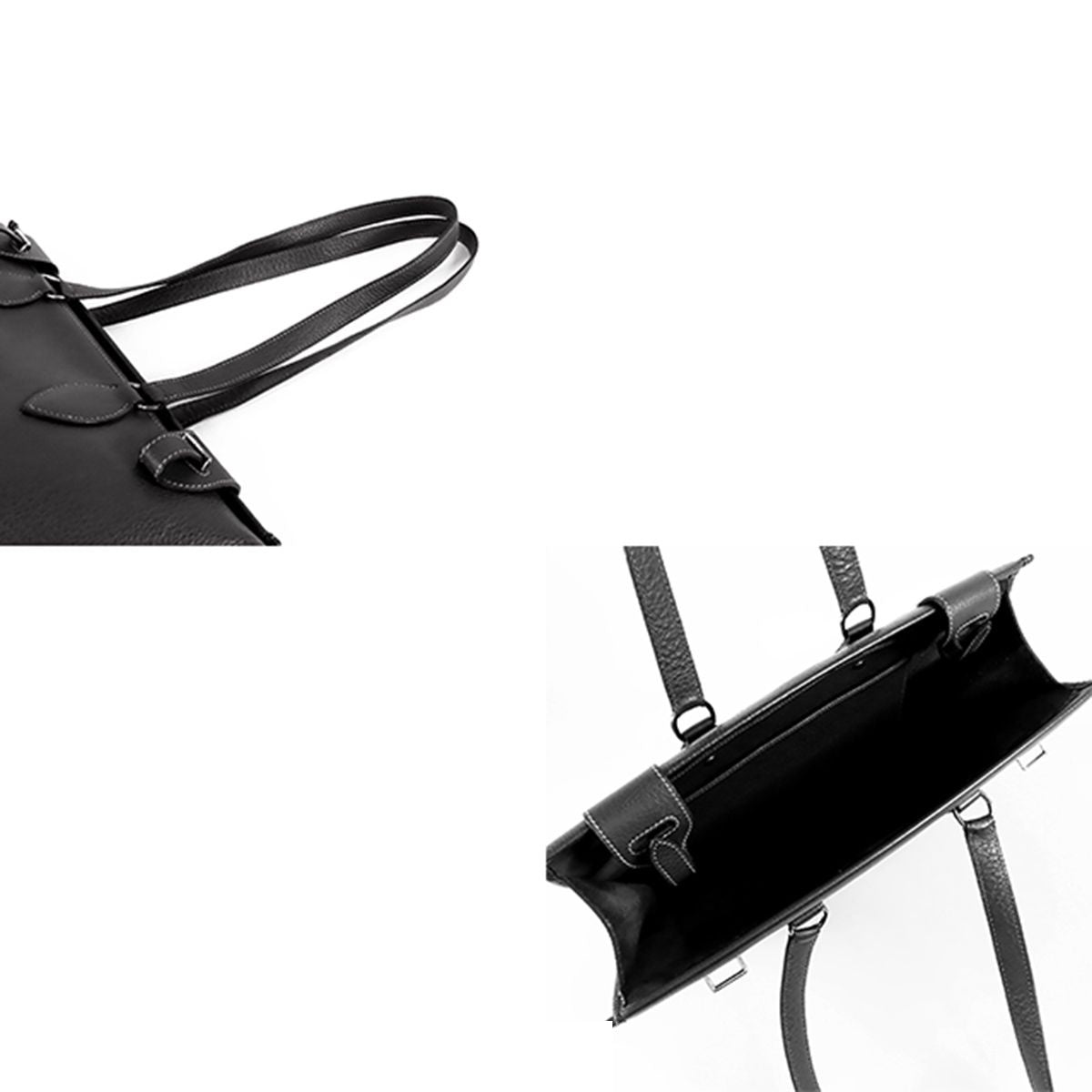 Hermes Cabas 35 Graphite Silver Ardennes Tote Shoulder Bag — view 4