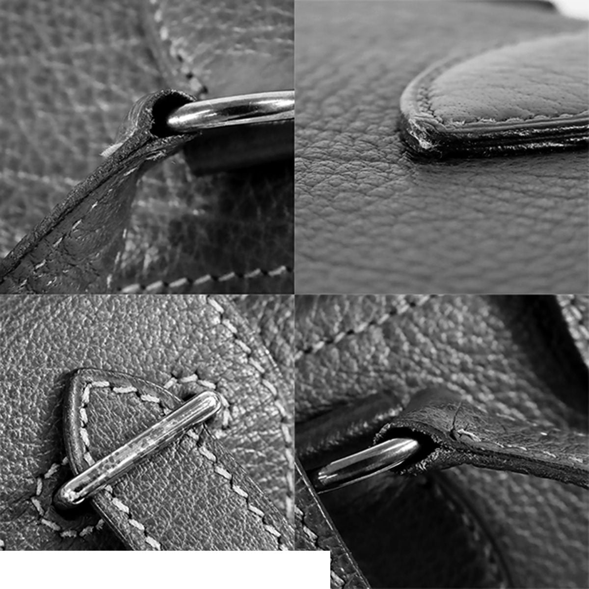 Hermes Cabas 35 Graphite Silver Ardennes Tote Shoulder Bag — view 6