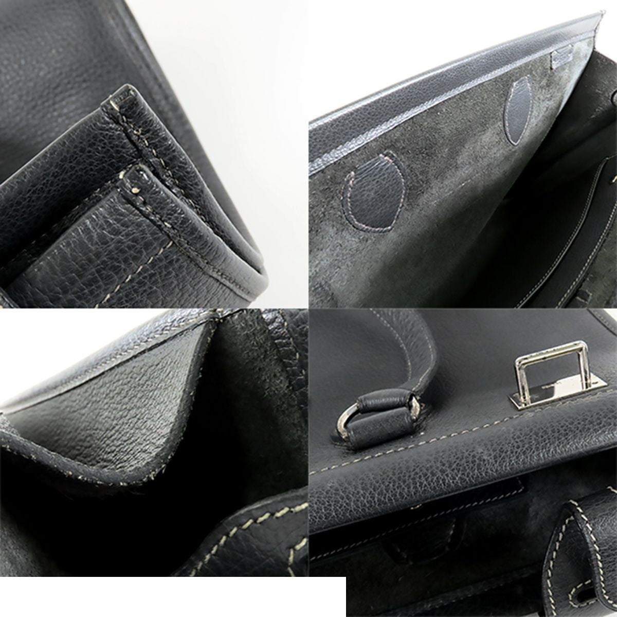 Hermes Cabas 35 Graphite Silver Ardennes Tote Shoulder Bag — view 7