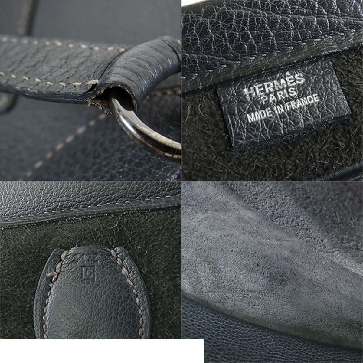 Hermes Cabas 35 Graphite Silver Ardennes Tote Shoulder Bag — view 8