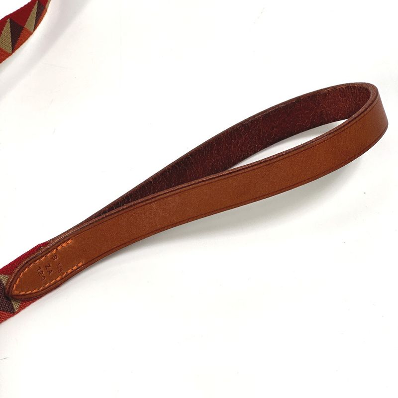Hermes Lead Dog Medor Slim Canvas Leather Dark Irish Red — view 6