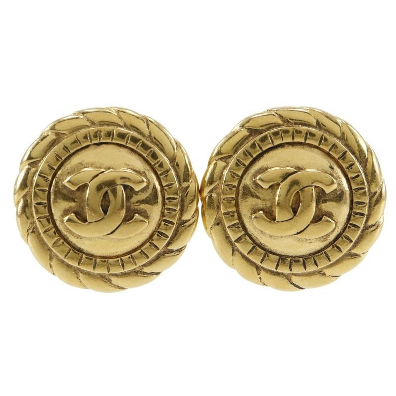 Chanel Coco Mark Vintage Gold Plated 22.8 g Earrings