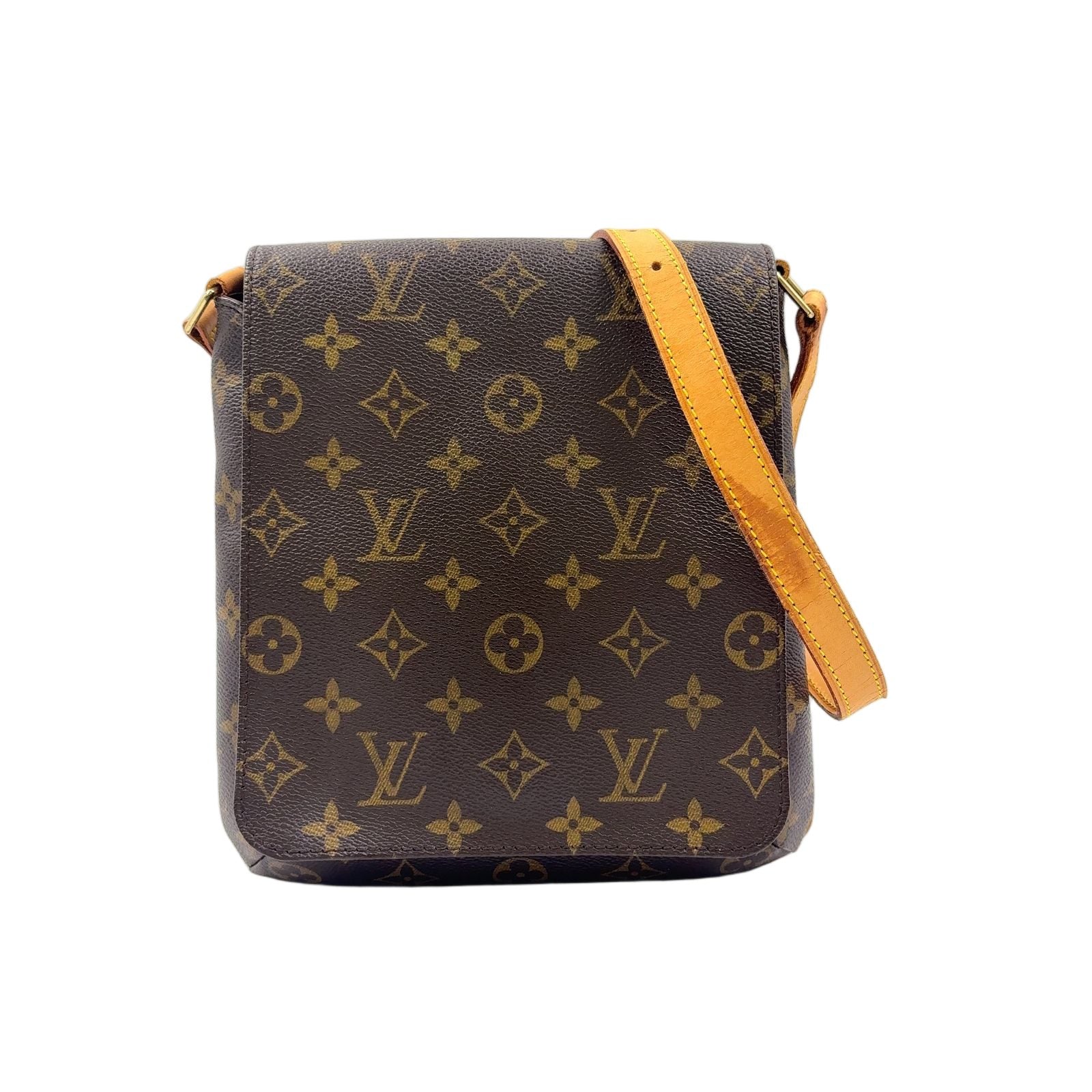 Louis Vuitton Musette Salsa Short Strap Monogram Leather Brown Shoulder Bag Gold
