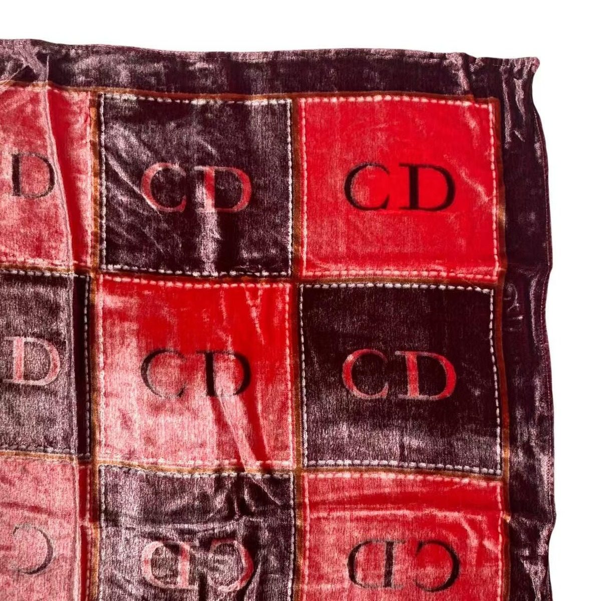 Dior Scarf CD Logo Velour Red — view 3